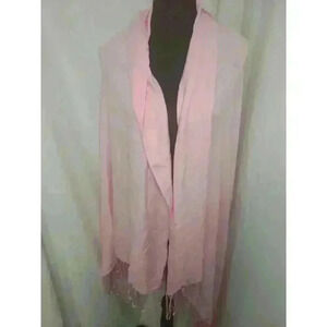 Pink Pashmina Wrap With  Fringe 78" x 33"